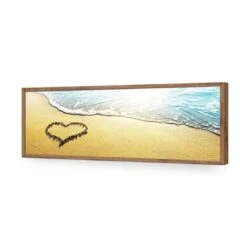 I Love The Beach (long) -WALL ART DESGIN SALE i love the beach long acrylic glass no border natural frame 90x30cm 869715