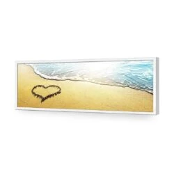 I Love The Beach (long) -WALL ART DESGIN SALE i love the beach long acrylic glass no border white frame 90x30cm 587534