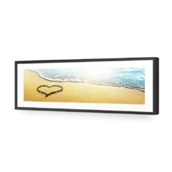 I Love The Beach (long) -WALL ART DESGIN SALE i love the beach long acrylic glass with border black frame 90x30cm 256466