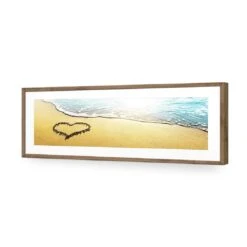 I Love The Beach (long) -WALL ART DESGIN SALE i love the beach long acrylic glass with border natural frame 90x30cm 179471