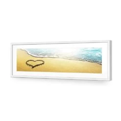 I Love The Beach (long) -WALL ART DESGIN SALE i love the beach long acrylic glass with border white frame 90x30cm 228447