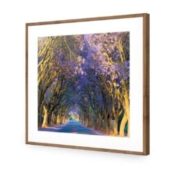 Jacaranda Alley (square) -WALL ART DESGIN SALE jacaranda alley square acrylic glass with border natural frame 37x37cm 784579