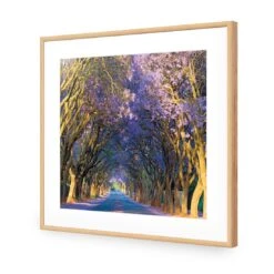 Jacaranda Alley (square) -WALL ART DESGIN SALE jacaranda alley square acrylic glass with border oak frame 37x37cm 625908