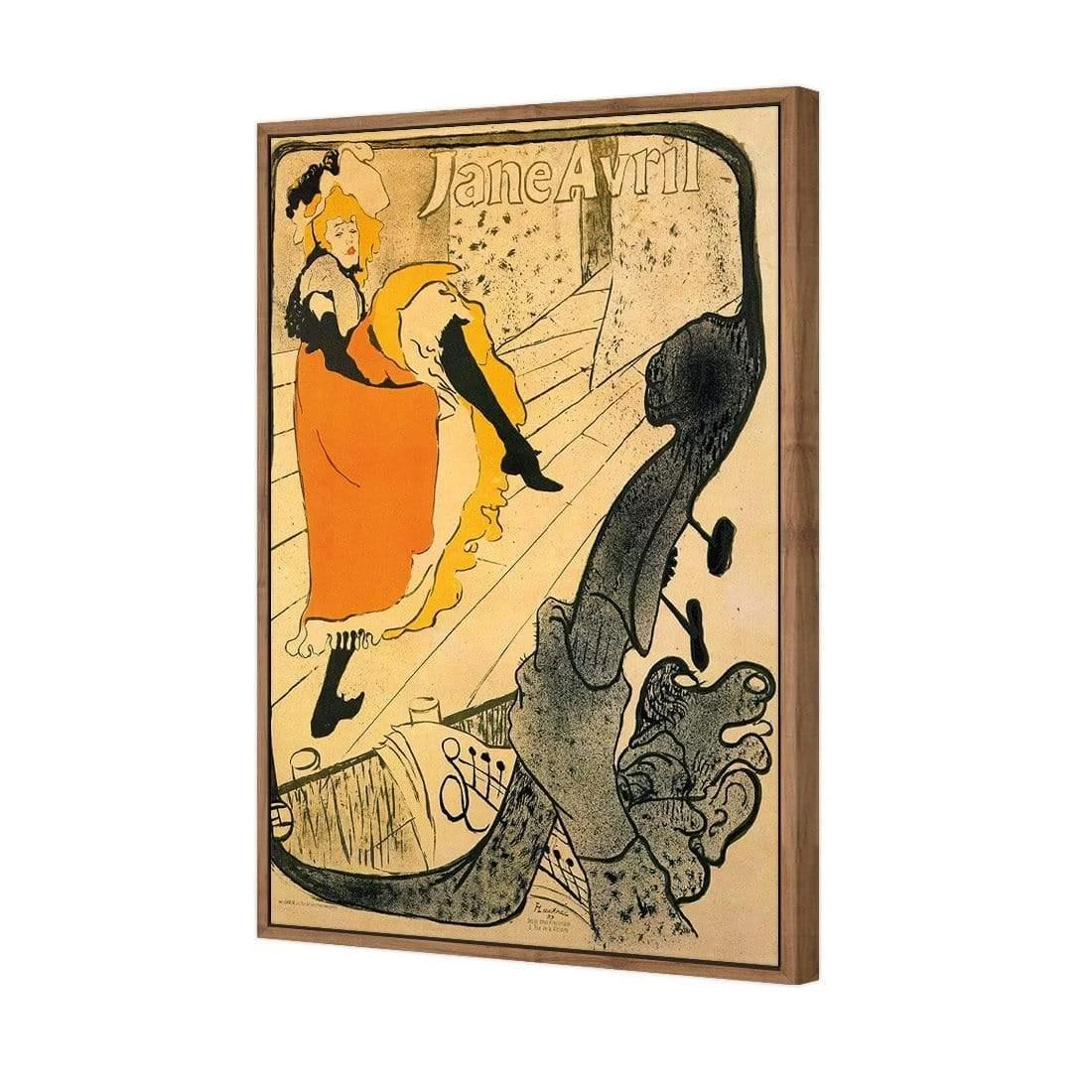 Jane Avril By Toulouse-Lautrec Jane Avril By Toulouse-Lautrec -WALL ART DESGIN SALE jane avril by toulouse lautrec canvas natural floating frame 45x30cm 948178