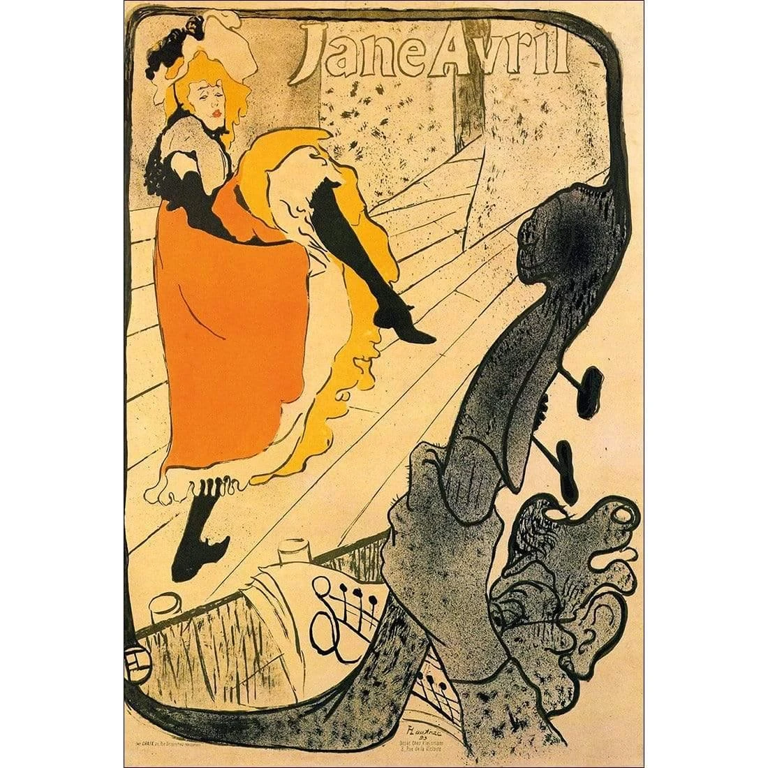Jane Avril By Toulouse-Lautrec Jane Avril By Toulouse-Lautrec -WALL ART DESGIN SALE jane avril by toulouse lautrec canvas stretched canvas 45x30cm 117247