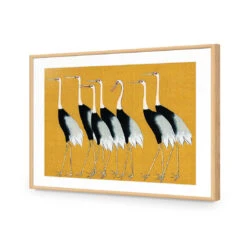 Japanese Red Crowned Cranes 12 Japanese Red Crowned Cranes -WALL ART DESGIN SALE japanese red crowned cranes acrylic glass with border oak frame 45x30cm 493633
