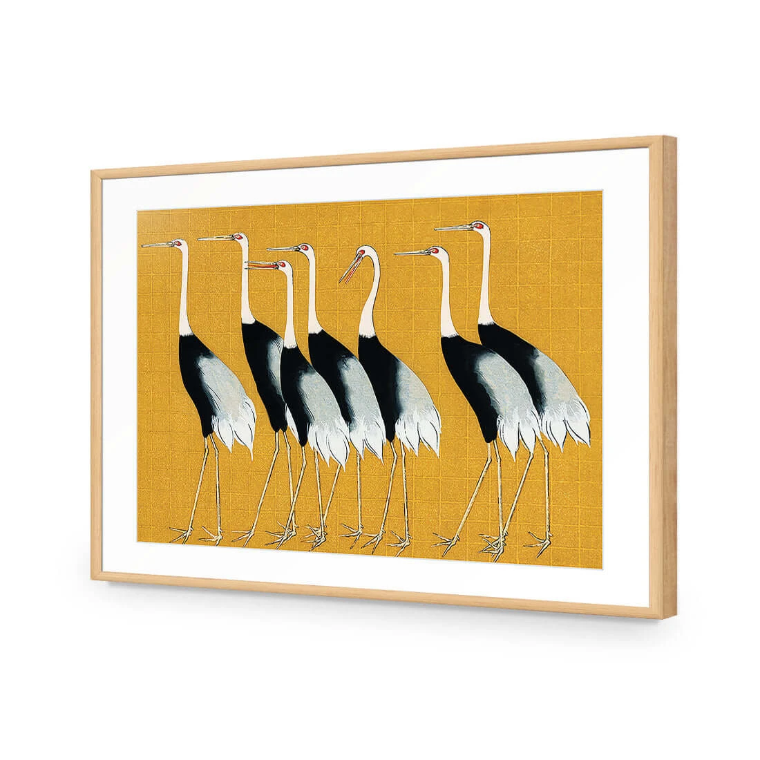 Japanese Red Crowned Cranes Japanese Red Crowned Cranes -WALL ART DESGIN SALE japanese red crowned cranes acrylic glass with border oak frame 45x30cm 493633