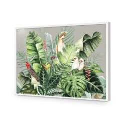 Jungle Exotica Green I (Horizontal) -WALL ART DESGIN SALE jungle exotica green i horizontal acrylic glass no border white frame 45x30cm 634830