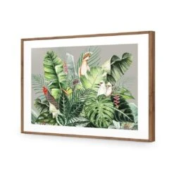 Jungle Exotica Green I (Horizontal) -WALL ART DESGIN SALE jungle exotica green i horizontal acrylic glass with border natural frame 45x30cm 209910