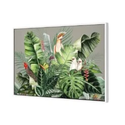 Jungle Exotica Green I (Horizontal) -WALL ART DESGIN SALE jungle exotica green i horizontal canvas white frame 45x30cm 432795