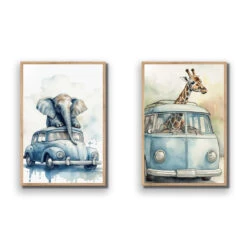 Kombi Zoo Perfect Pair 19 Kombi Zoo Perfect Pair -WALL ART DESGIN SALE kombi zoo perfect pair acrylic glass no border oak frame 45x30cm 405047