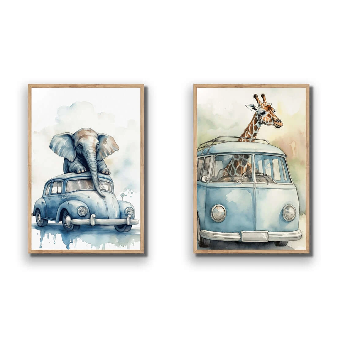 Kombi Zoo Perfect Pair Kombi Zoo Perfect Pair -WALL ART DESGIN SALE kombi zoo perfect pair acrylic glass no border oak frame 45x30cm 405047