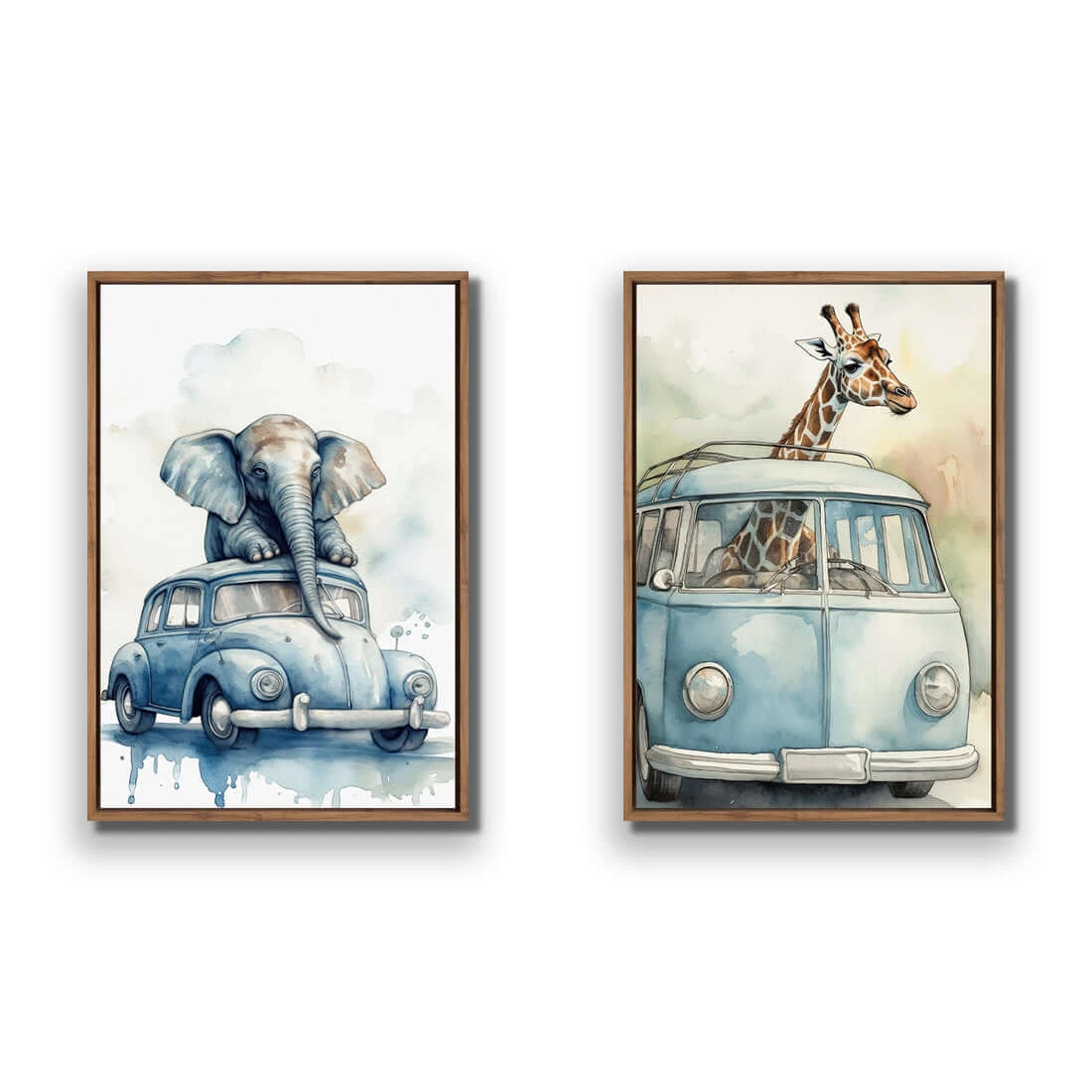 Kombi Zoo Perfect Pair Kombi Zoo Perfect Pair -WALL ART DESGIN SALE kombi zoo perfect pair canvas natural floating frame 45x30cm 998542