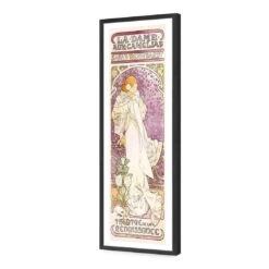 La Dame Aux Camelias By Alphonse Mucha -WALL ART DESGIN SALE la dame aux camelias by alphonse mucha acrylic glass with border black frame 90x30cm 298533