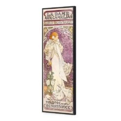 La Dame Aux Camelias By Alphonse Mucha -WALL ART DESGIN SALE la dame aux camelias by alphonse mucha canvas black floating frame 60x20cm 576568