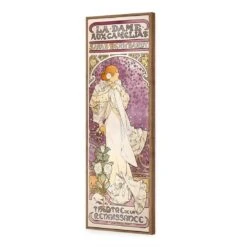 La Dame Aux Camelias By Alphonse Mucha -WALL ART DESGIN SALE la dame aux camelias by alphonse mucha canvas natural floating frame 60x20cm 346617