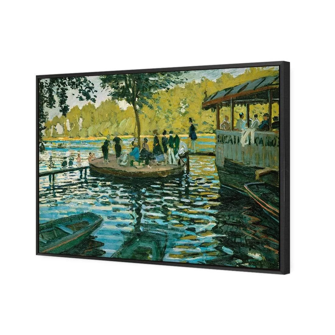 La Grenouillere by Monet La Grenouillere By Monet -WALL ART DESGIN SALE la grenouillere by monet canvas black frame 45x30cm 464251