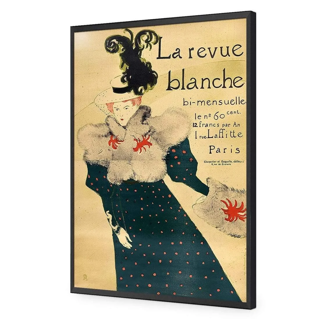 La Revue Blanche By Toulouse-Lautrec La Revue Blanche By Toulouse-Lautrec -WALL ART DESGIN SALE la revue blanche by toulouse lautrec acrylic glass no border black frame 45x30cm 913391