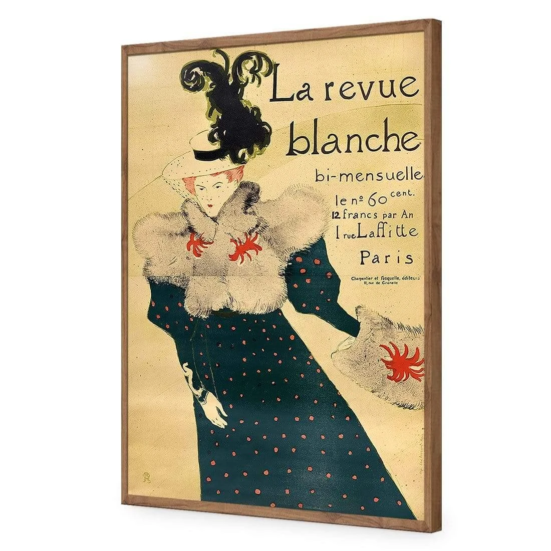 La Revue Blanche By Toulouse-Lautrec La Revue Blanche By Toulouse-Lautrec -WALL ART DESGIN SALE la revue blanche by toulouse lautrec acrylic glass no border natural frame 45x30cm 678116