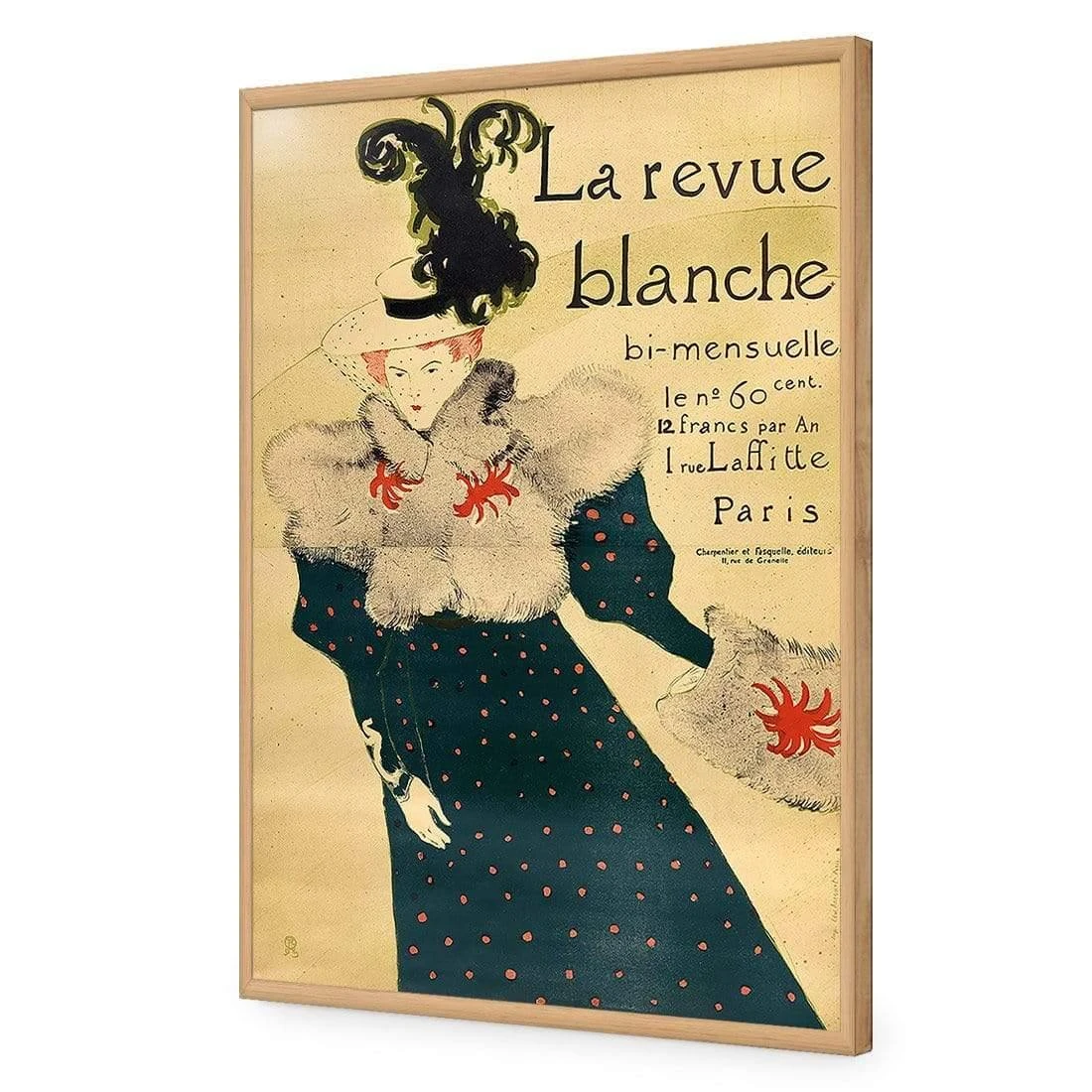 La Revue Blanche By Toulouse-Lautrec La Revue Blanche By Toulouse-Lautrec -WALL ART DESGIN SALE la revue blanche by toulouse lautrec acrylic glass no border oak frame 45x30cm 444051