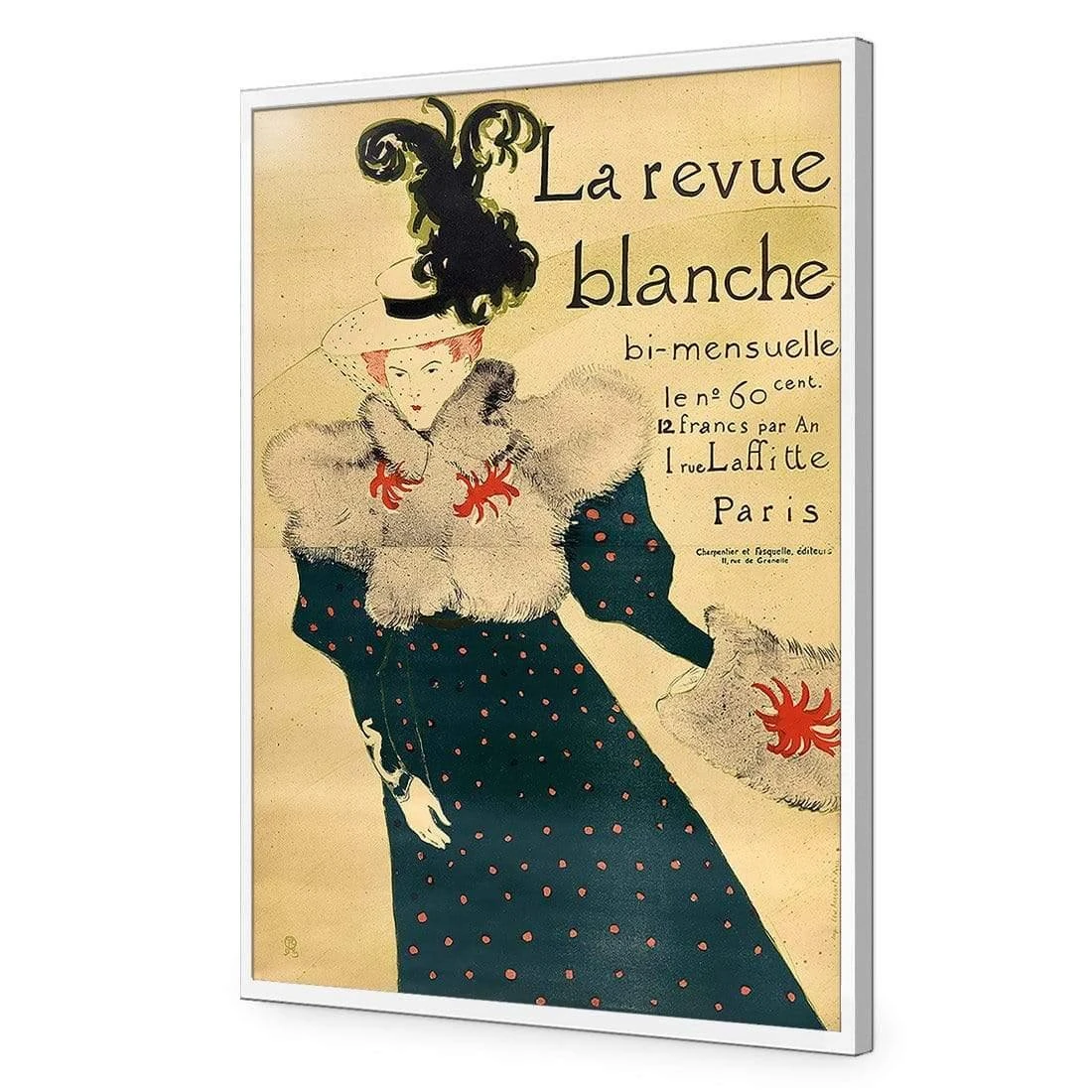 La Revue Blanche By Toulouse-Lautrec La Revue Blanche By Toulouse-Lautrec -WALL ART DESGIN SALE la revue blanche by toulouse lautrec acrylic glass no border white frame 45x30cm 420429