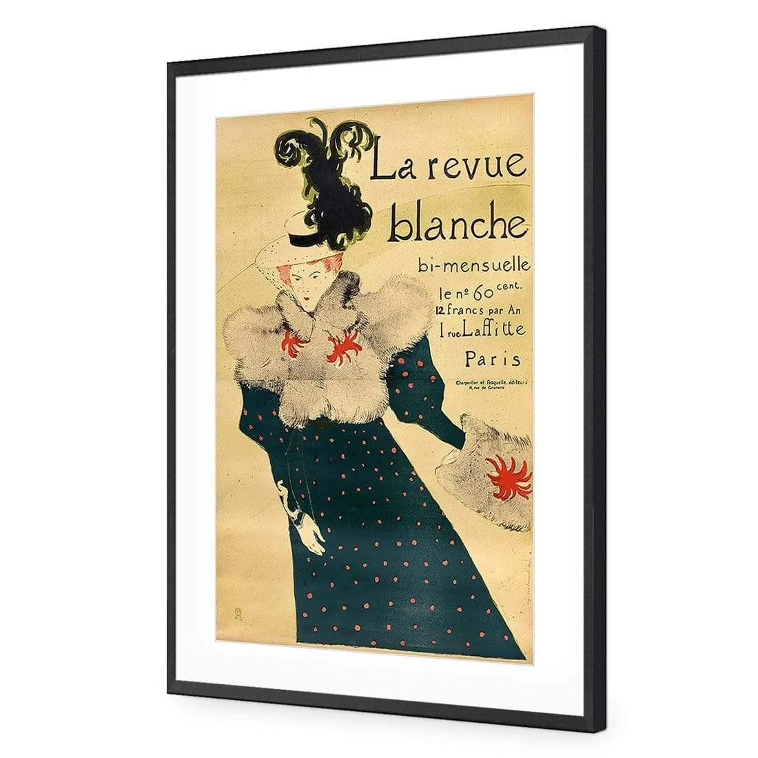 La Revue Blanche By Toulouse-Lautrec La Revue Blanche By Toulouse-Lautrec -WALL ART DESGIN SALE la revue blanche by toulouse lautrec acrylic glass with border black frame 45x30cm 318490