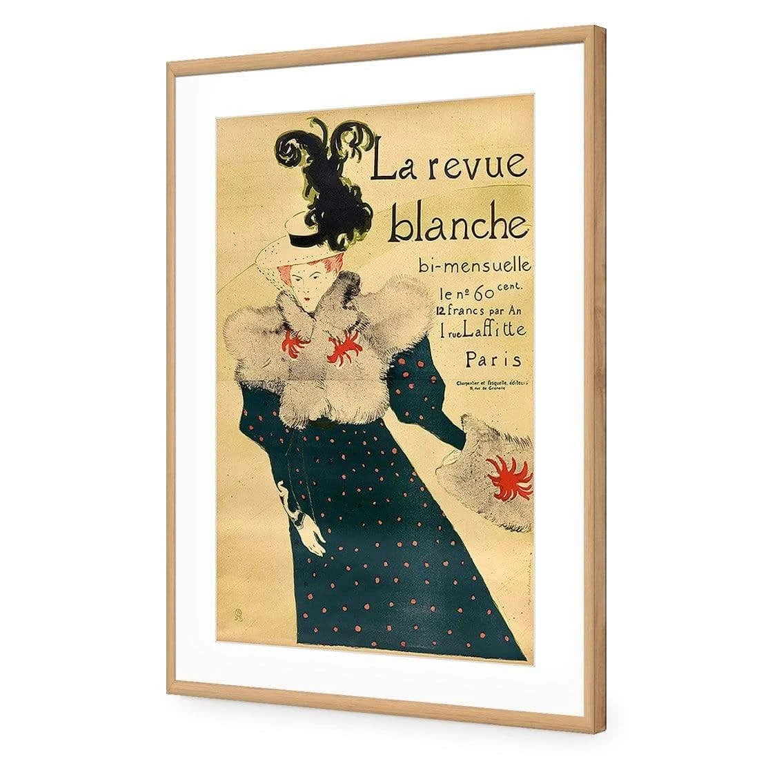 La Revue Blanche By Toulouse-Lautrec La Revue Blanche By Toulouse-Lautrec -WALL ART DESGIN SALE la revue blanche by toulouse lautrec acrylic glass with border oak frame 45x30cm 816864
