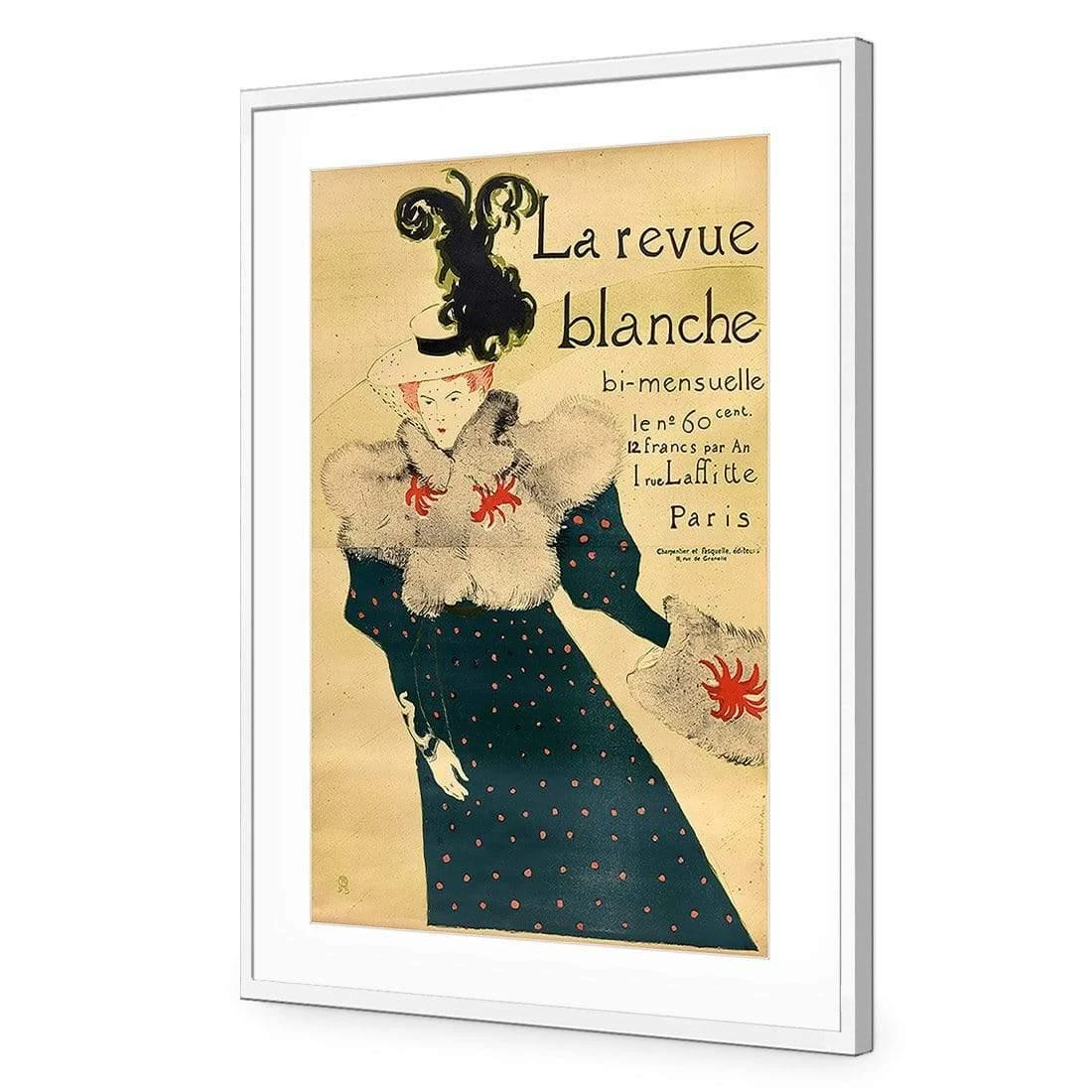 La Revue Blanche By Toulouse-Lautrec La Revue Blanche By Toulouse-Lautrec -WALL ART DESGIN SALE la revue blanche by toulouse lautrec acrylic glass with border white frame 45x30cm 782888