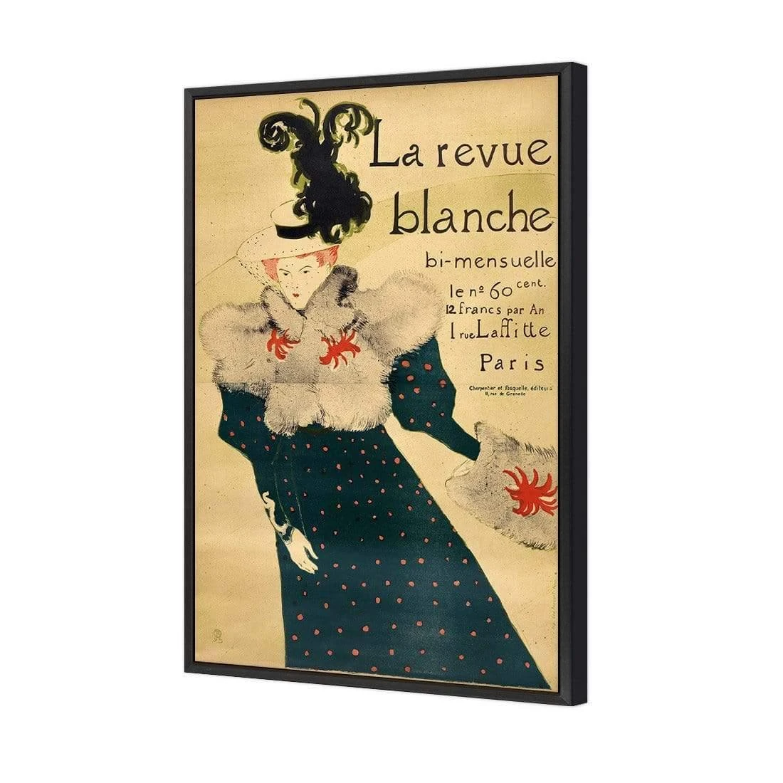 La Revue Blanche By Toulouse-Lautrec La Revue Blanche By Toulouse-Lautrec -WALL ART DESGIN SALE la revue blanche by toulouse lautrec canvas black floating frame 45x30cm 106791