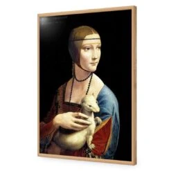 Lady With Ermine By Leonardo Da Vinci 18 Lady With Ermine By Leonardo Da Vinci -WALL ART DESGIN SALE lady with ermine by leonardo da vinci acrylic glass no border oak frame 45x30cm 863223