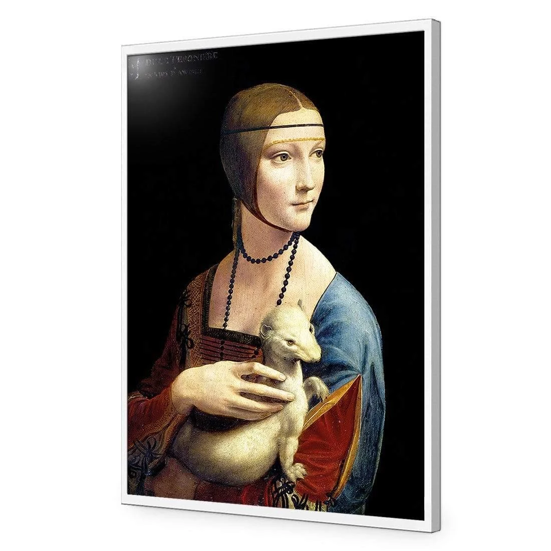 Lady with Ermine By Leonardo Da Vinci Lady With Ermine By Leonardo Da Vinci -WALL ART DESGIN SALE lady with ermine by leonardo da vinci acrylic glass no border white frame 45x30cm 212931