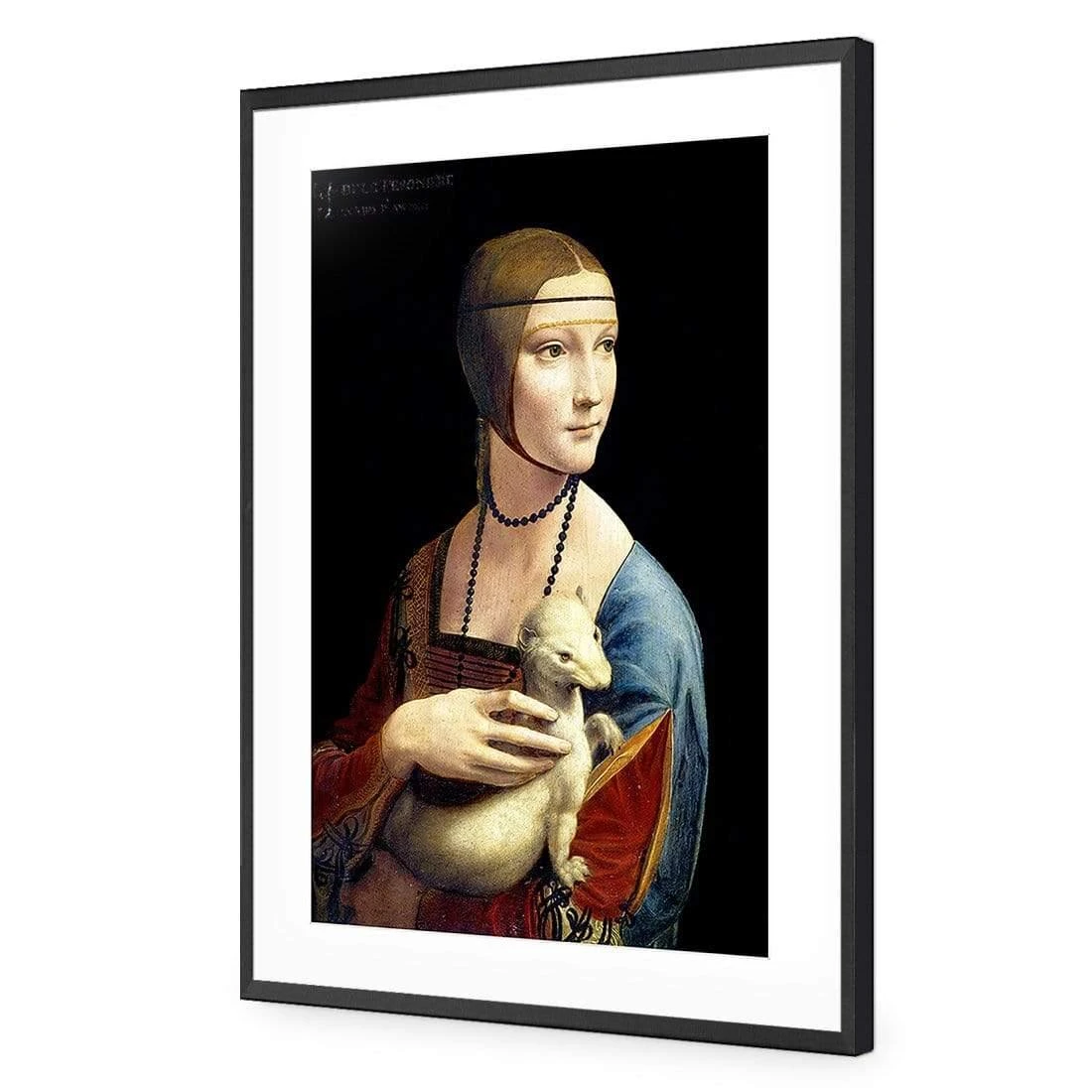 Lady with Ermine By Leonardo Da Vinci Lady With Ermine By Leonardo Da Vinci -WALL ART DESGIN SALE lady with ermine by leonardo da vinci acrylic glass with border black frame 45x30cm 668211
