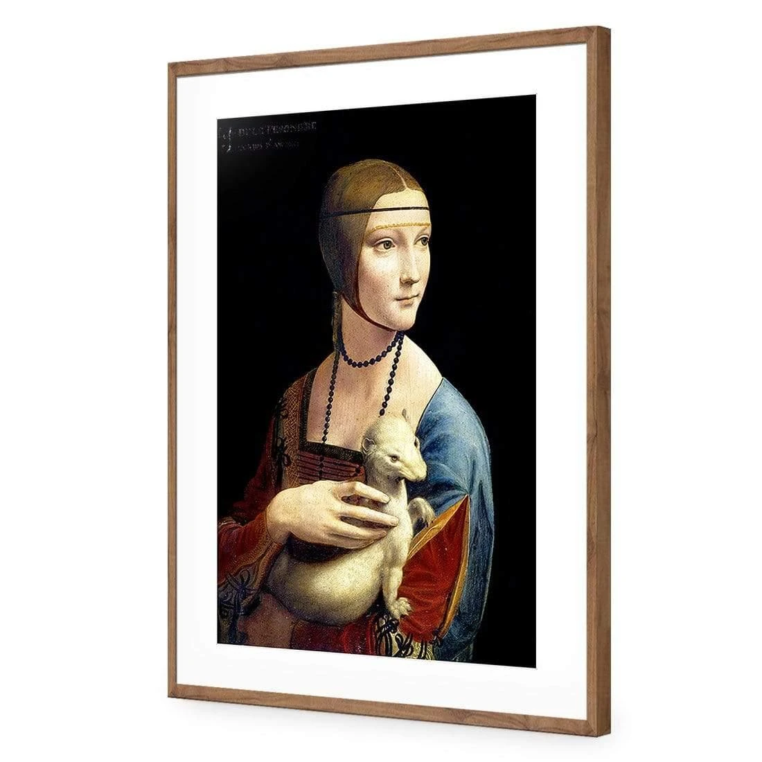 Lady with Ermine By Leonardo Da Vinci Lady With Ermine By Leonardo Da Vinci -WALL ART DESGIN SALE lady with ermine by leonardo da vinci acrylic glass with border natural frame 45x30cm 684470