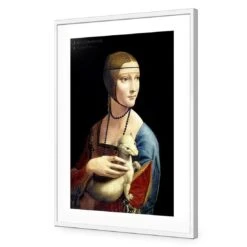 Lady With Ermine By Leonardo Da Vinci 12 Lady With Ermine By Leonardo Da Vinci -WALL ART DESGIN SALE lady with ermine by leonardo da vinci acrylic glass with border white frame 45x30cm 377785