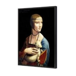 Lady With Ermine By Leonardo Da Vinci 5 Lady With Ermine By Leonardo Da Vinci -WALL ART DESGIN SALE lady with ermine by leonardo da vinci canvas black floating frame 45x30cm 527766