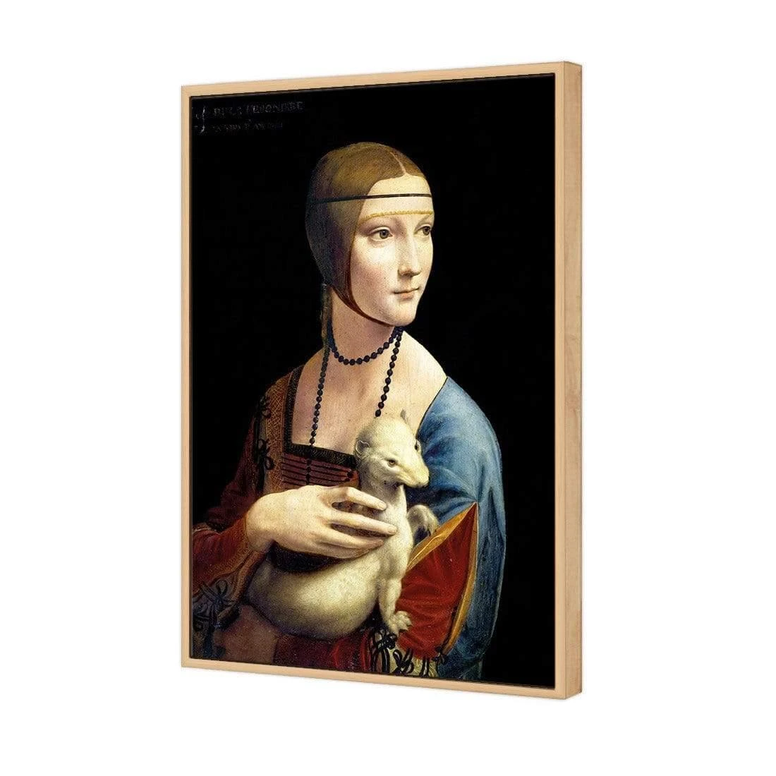 Lady with Ermine By Leonardo Da Vinci Lady With Ermine By Leonardo Da Vinci -WALL ART DESGIN SALE lady with ermine by leonardo da vinci canvas oak floating frame 45x30cm 305905