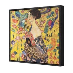 Lady With Fan By Gustav Klimt Canvas Art 4 Lady With Fan By Gustav Klimt Canvas Art -WALL ART DESGIN SALE lady with fan by gustav klimt canvas art 30x30cm black frame 969832
