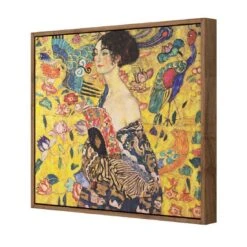 Lady With Fan By Gustav Klimt Canvas Art 6 Lady With Fan By Gustav Klimt Canvas Art -WALL ART DESGIN SALE lady with fan by gustav klimt canvas art 30x30cm natural frame 866442