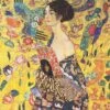 Lady With Fan By Gustav Klimt Canvas Art -WALL ART DESGIN SALE lady with fan by gustav klimt canvas art 30x30cm no frame 718337