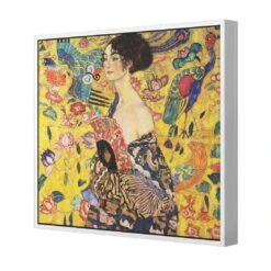 Lady With Fan By Gustav Klimt Canvas Art 5 Lady With Fan By Gustav Klimt Canvas Art -WALL ART DESGIN SALE lady with fan by gustav klimt canvas art 30x30cm white frame 925890