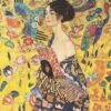 Lady With Fan - Gustav Klimt, Square Acrylic Print Art 2 Lady With Fan - Gustav Klimt, Square Acrylic Print Art -WALL ART DESGIN SALE lady with fan gustav klimt square acrylic print art with border no frame 37x37cm 310005