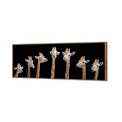 Laughing Giraffes Canvas Art -WALL ART DESGIN SALE laughing giraffes canvas art 60x20cm natural frame 757120