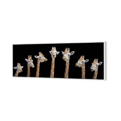 Laughing Giraffes Canvas Art -WALL ART DESGIN SALE laughing giraffes canvas art 60x20cm white frame 591608
