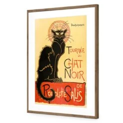 Le Chat Noir Acrylic Print Art -WALL ART DESGIN SALE le chat noir acrylic print art with border natural frame 45x30cm 528600