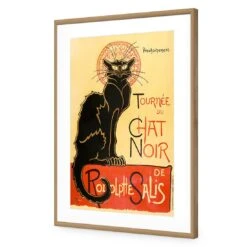 Le Chat Noir Acrylic Print Art -WALL ART DESGIN SALE le chat noir acrylic print art with border oak frame 45x30cm 245510