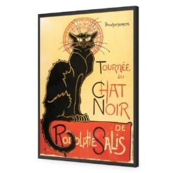 Le Chat Noir Acrylic Print Art -WALL ART DESGIN SALE le chat noir acrylic print art without border black frame 45x30cm 674564