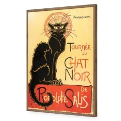 Le Chat Noir Acrylic Print Art -WALL ART DESGIN SALE le chat noir acrylic print art without border natural frame 45x30cm 651111