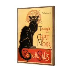 Le Chat Noir By Steinlen Canvas Art -WALL ART DESGIN SALE le chat noir by steinlen canvas art 45x30cm natural frame 584147