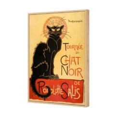 Le Chat Noir By Steinlen Canvas Art -WALL ART DESGIN SALE le chat noir by steinlen canvas art 45x30cm oak frame 496082