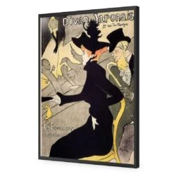 Le Divan Japonais By Toulouse-Lautrec -WALL ART DESGIN SALE le divan japonais by toulouse lautrec acrylic glass no border black frame 45x30cm 942602